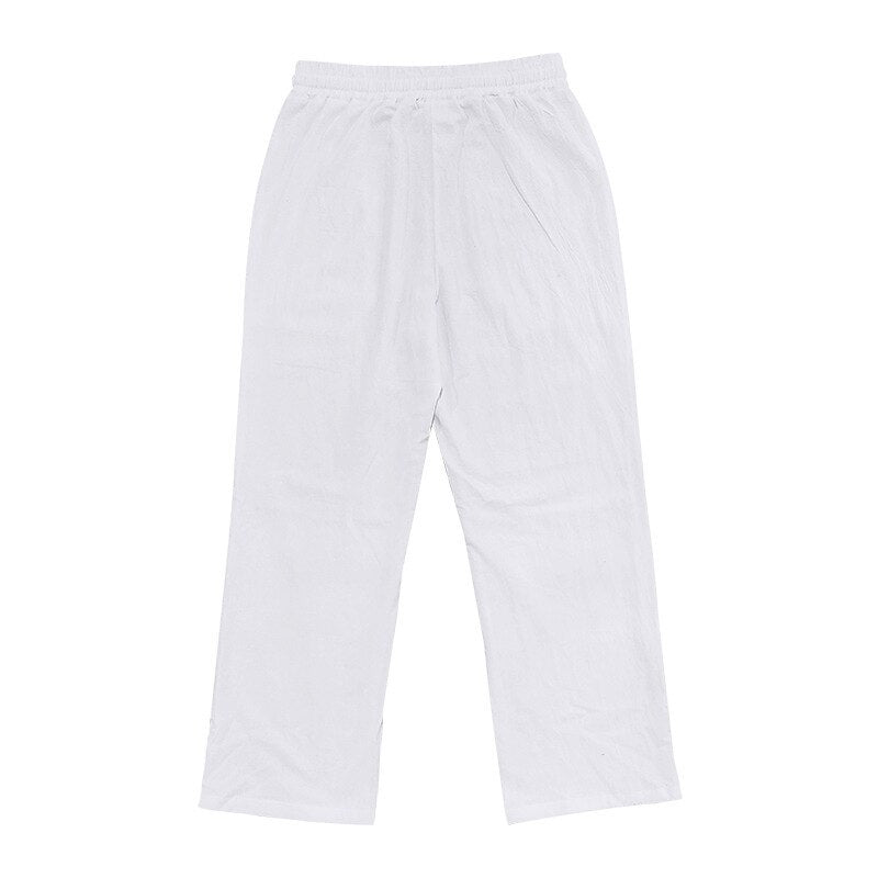 Retro Coconut Linen Drawstring Pants