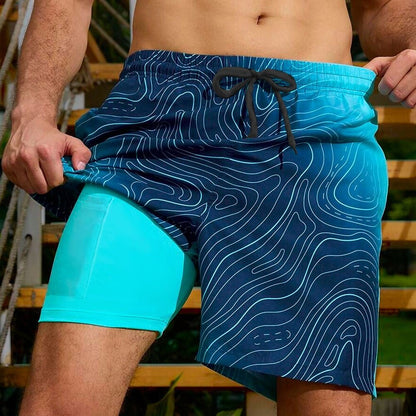 Gradient Geometric Swim Shorts