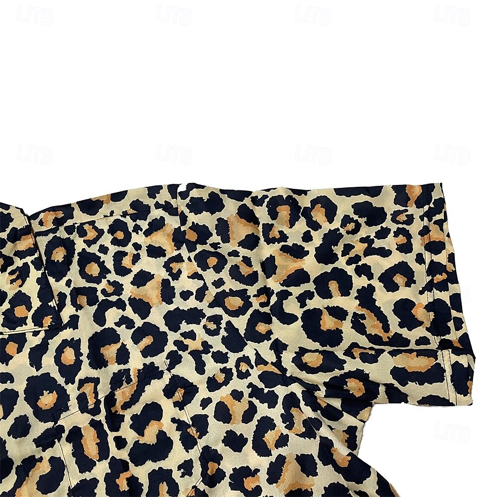 Retro 70s Disco Leopard Aloha Shirt