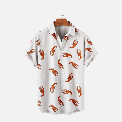 Camisa hawaiana de verano con estampado de animales y peces tropicales