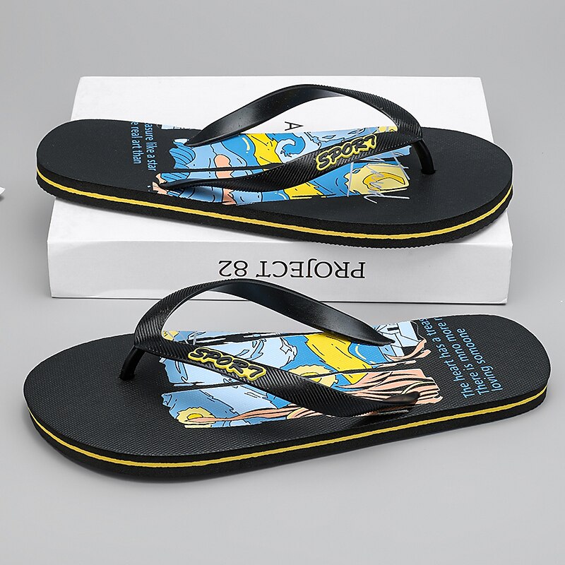 Artistic Flip-Flops – Blue & Yellow Print