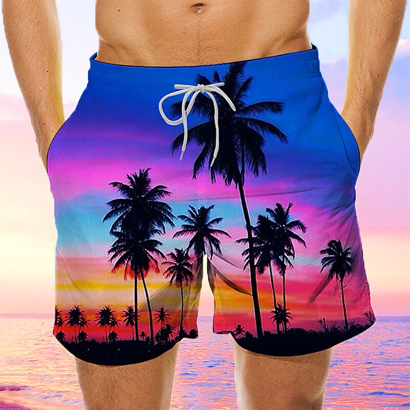 Coconut Tree Sunset Board Shorts