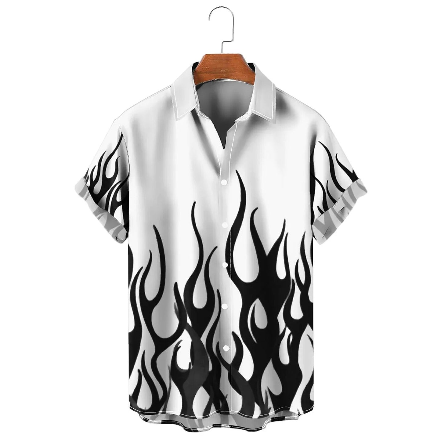 Abstract Graphic Flame Shirt