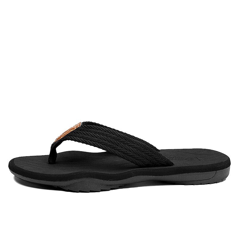 Casual Flip-Flops – Braided Straps & Textured Sole