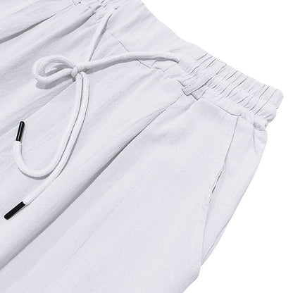 Linen Drawstring Beach Pants with Pockets