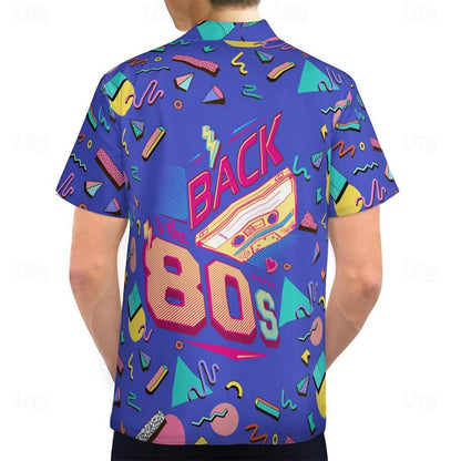 Retro 80s Geometric Aloha Shirt