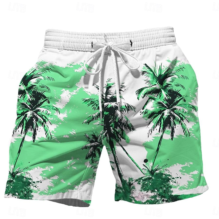 Pantalones cortos con estampados gráficos de plantas tropicales