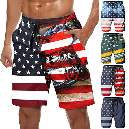 Graphic Prints American Flag Shorts