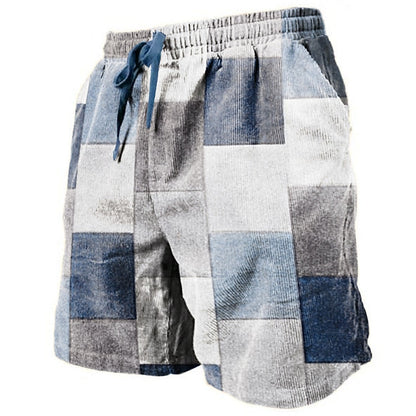 Graphic Color Block Patchwork Shorts