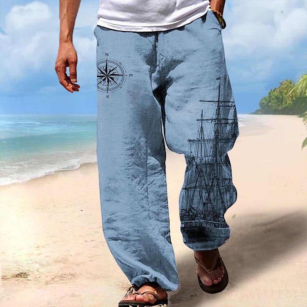 Pantalones hawaianos retro con estampado 3D