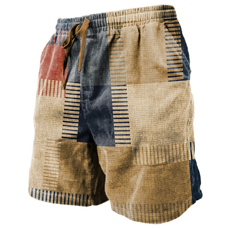 Color Block Stripe Patchwork Shorts